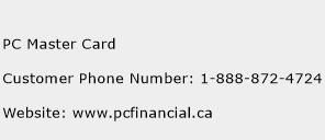 PC Master Card Phone Number Customer Service