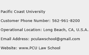 Pacific Coast University Phone Number Customer Service