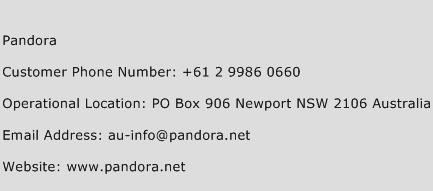 Pandora Phone Number Customer Service