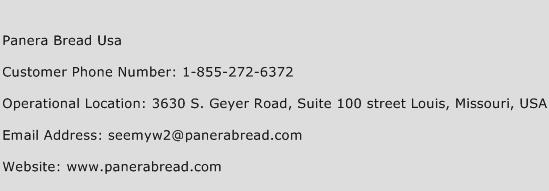 Panera Bread Usa Phone Number Customer Service