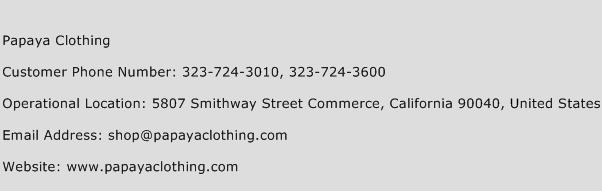 Papaya Clothing Phone Number Customer Service