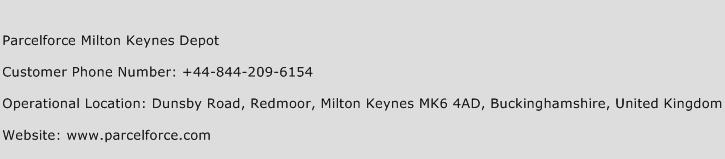 Parcelforce Milton Keynes Depot Phone Number Customer Service