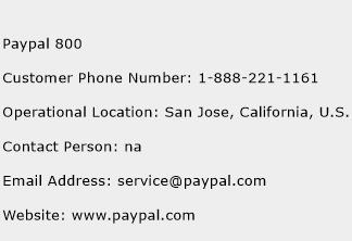 paypal customer support number