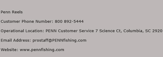 Penn Reels Phone Number Customer Service