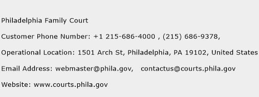 Philadelphia Family Court Phone Number Customer Service