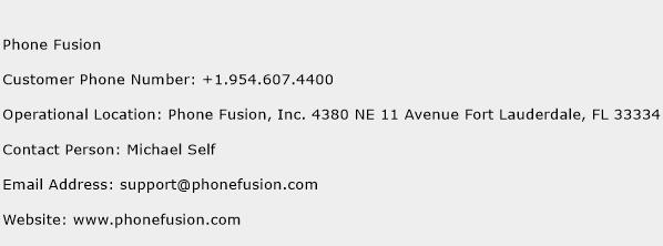 Phone Fusion Phone Number Customer Service
