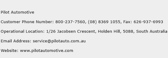 Pilot Automotive Phone Number Customer Service
