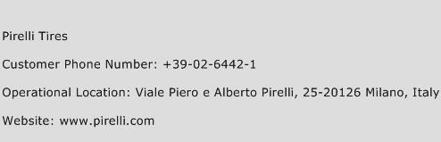 Pirelli Tires Phone Number Customer Service