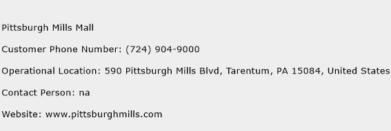 Pittsburgh Mills Mall Phone Number Customer Service