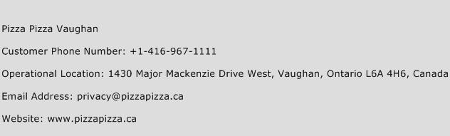 Pizza Pizza Vaughan Phone Number Customer Service