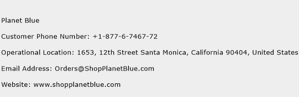 Planet Blue Phone Number Customer Service