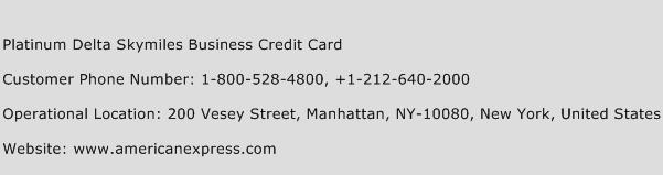 Platinum Delta Skymiles Business Credit Card Contact Number | Platinum Delta Skymiles Business ...