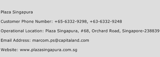 Plaza Singapura Phone Number Customer Service