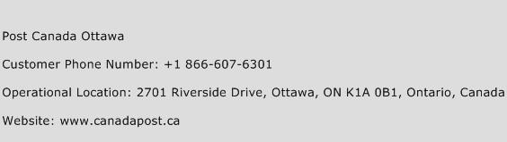 Post Canada Ottawa Phone Number Customer Service
