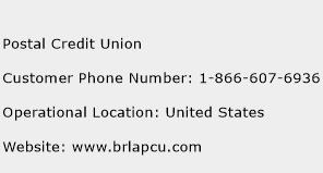 Postal Credit Union Phone Number Customer Service