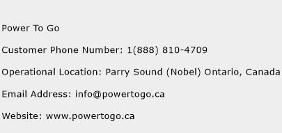 Power To Go Phone Number Customer Service