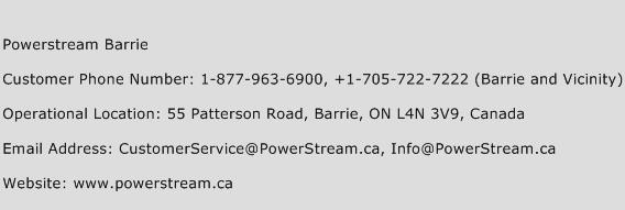 Powerstream Barrie Phone Number Customer Service