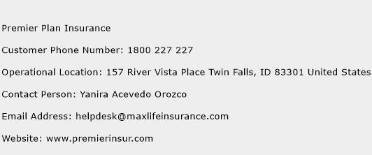 Premier Plan Insurance Phone Number Customer Service