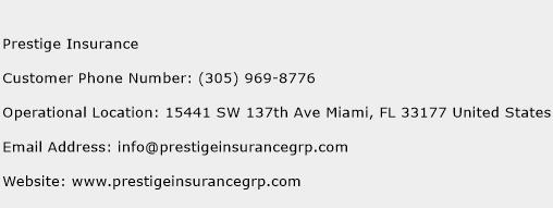 Prestige Insurance Phone Number Customer Service