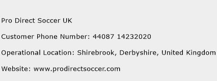 Pro Direct Soccer UK Phone Number Customer Service