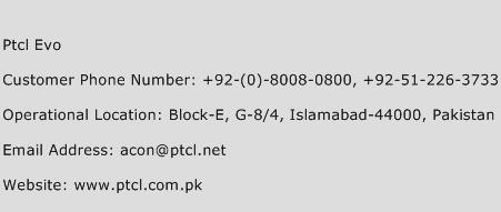 Ptcl Evo Phone Number Customer Service