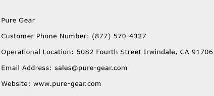Pure Gear Phone Number Customer Service