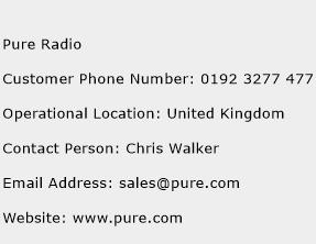 Pure Radio Phone Number Customer Service