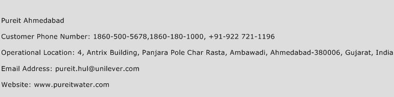 Pureit Ahmedabad Phone Number Customer Service