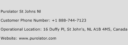 Purolator St Johns Nl Phone Number Customer Service