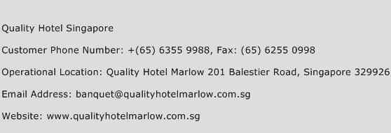 Quality Hotel Singapore Phone Number Customer Service