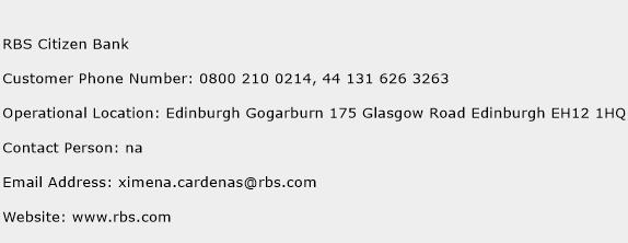 RBS Citizen Bank Phone Number Customer Service