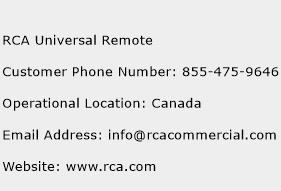 RCA Universal Remote Phone Number Customer Service