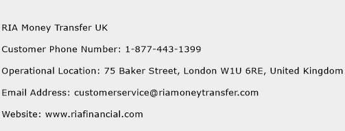 RIA Money Transfer UK Phone Number Customer Service