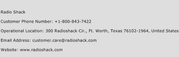 Radio Shack Phone Number Customer Service