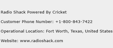 Radio Shack Powered By Cricket Phone Number Customer Service