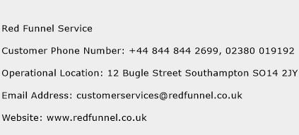 Red Funnel Service Phone Number Customer Service