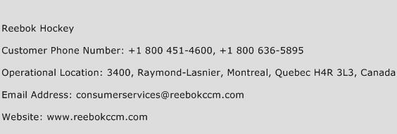 Reebok Hockey Phone Number Customer Service