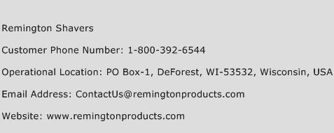 Remington Shavers Phone Number Customer Service