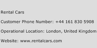 customer service number rental cars phone