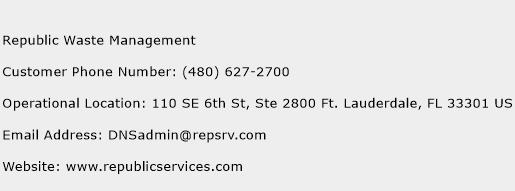 Republic Waste Management Contact Number | Republic Waste Management Customer Service Number ...