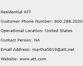 Residential ATT Phone Number Customer Service