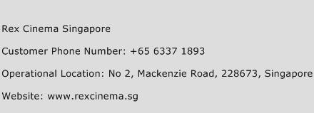 Rex Cinema Singapore Phone Number Customer Service