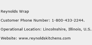 Reynolds Wrap Phone Number Customer Service
