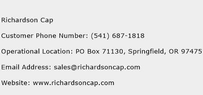 Richardson Cap Phone Number Customer Service