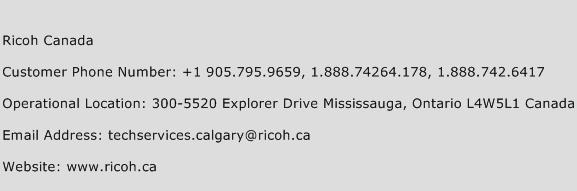 Ricoh Canada Phone Number Customer Service