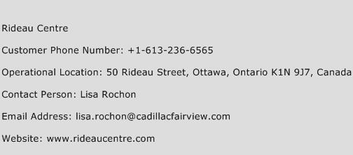 Rideau Centre Phone Number Customer Service