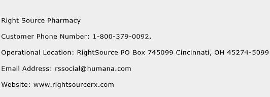 Right Source Pharmacy Phone Number Customer Service