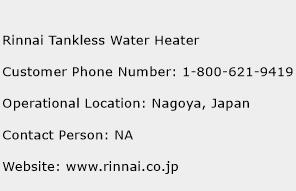 Rinnai Tankless Water Heater Phone Number Customer Service