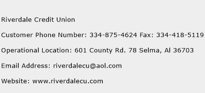 Riverdale Credit Union Phone Number Customer Service