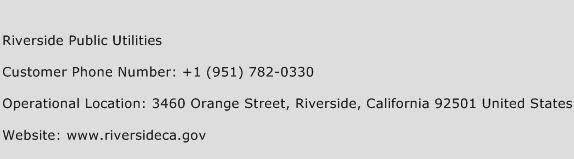 Riverside Public Utilities Phone Number Customer Service